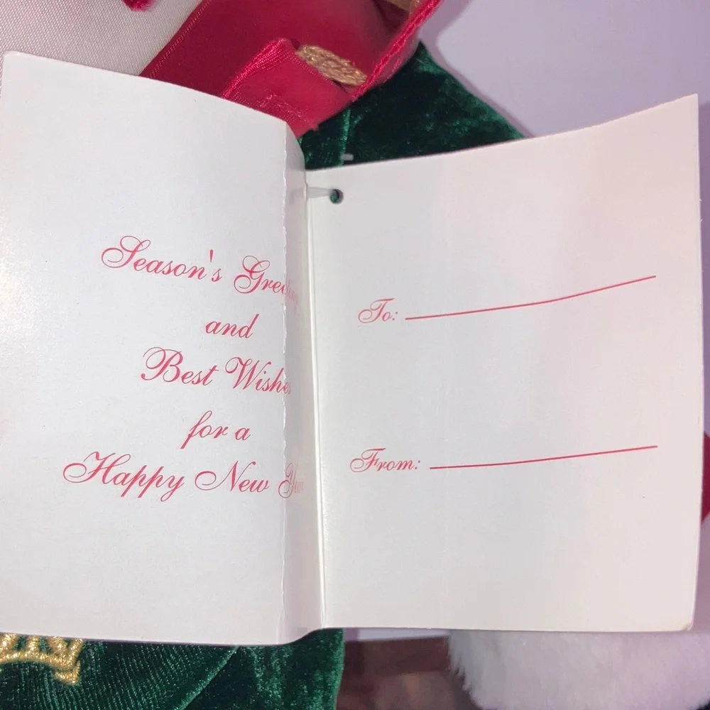 1998 Snowflake Teddy Bear with Red and Green Outfit‎ & Hat